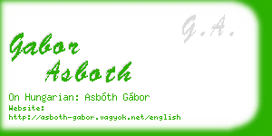 gabor asboth business card